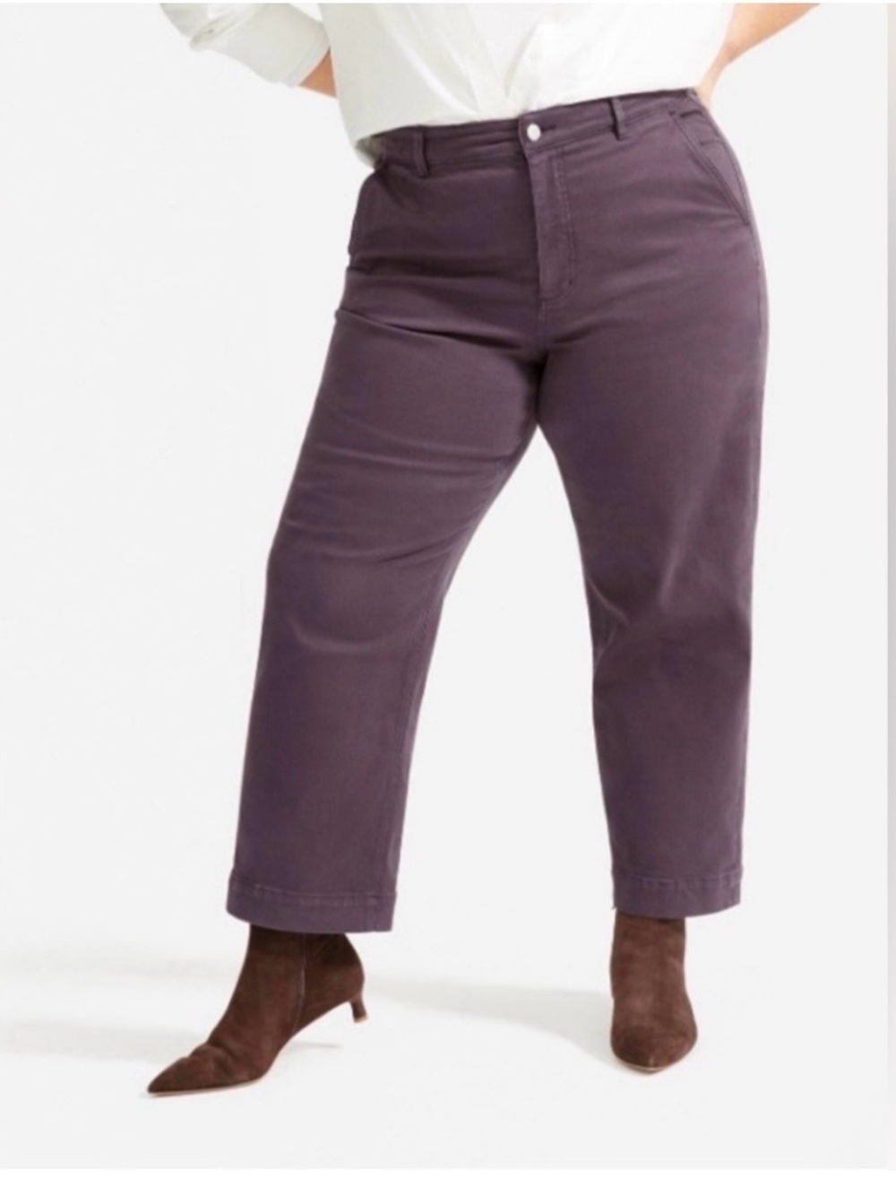 Everlane High-Rise Cropped Jeans - Plum